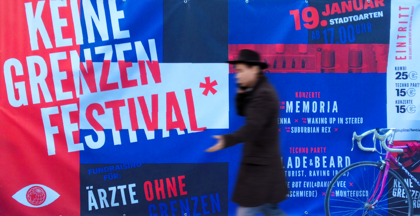 social design music DOCTORS WITHOUT BORDERS poster Street festival social transformation Ethics Stadtgarten