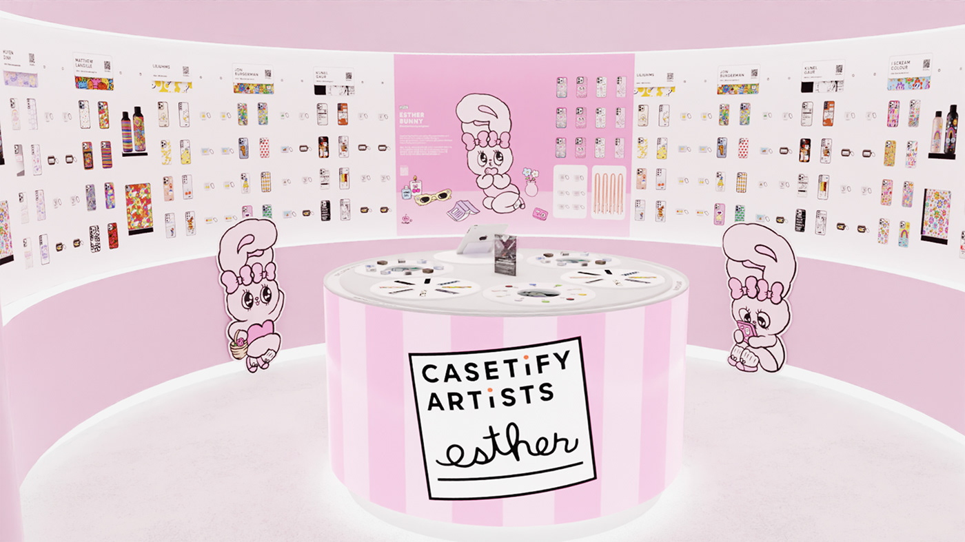 artist Collaboration Retail design Visual Merchandising graphic design  cartoon Retail store cute pink