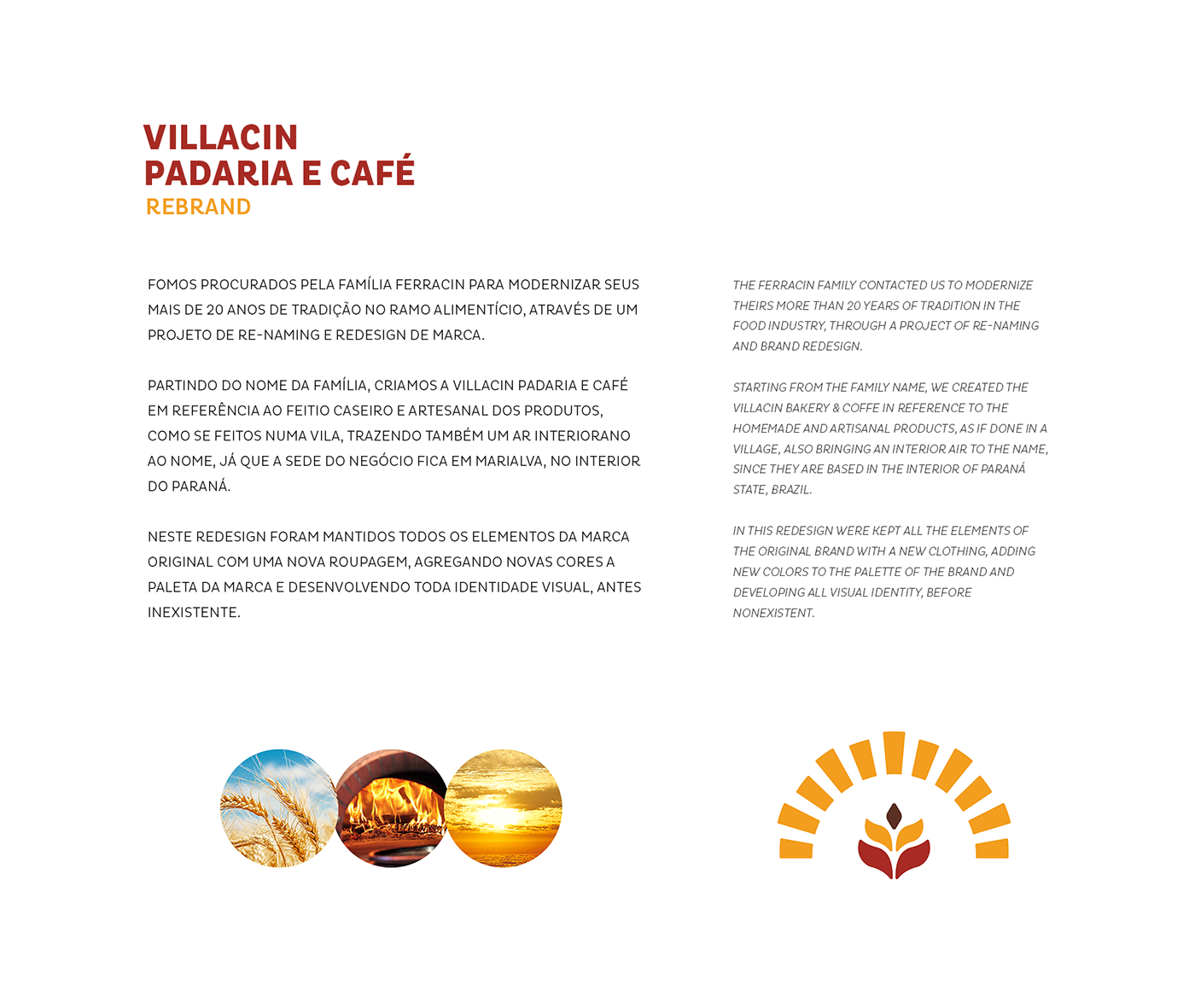 Padaria Coffee Villacin Rebrand brand naming Sun wheat wood oven dz9