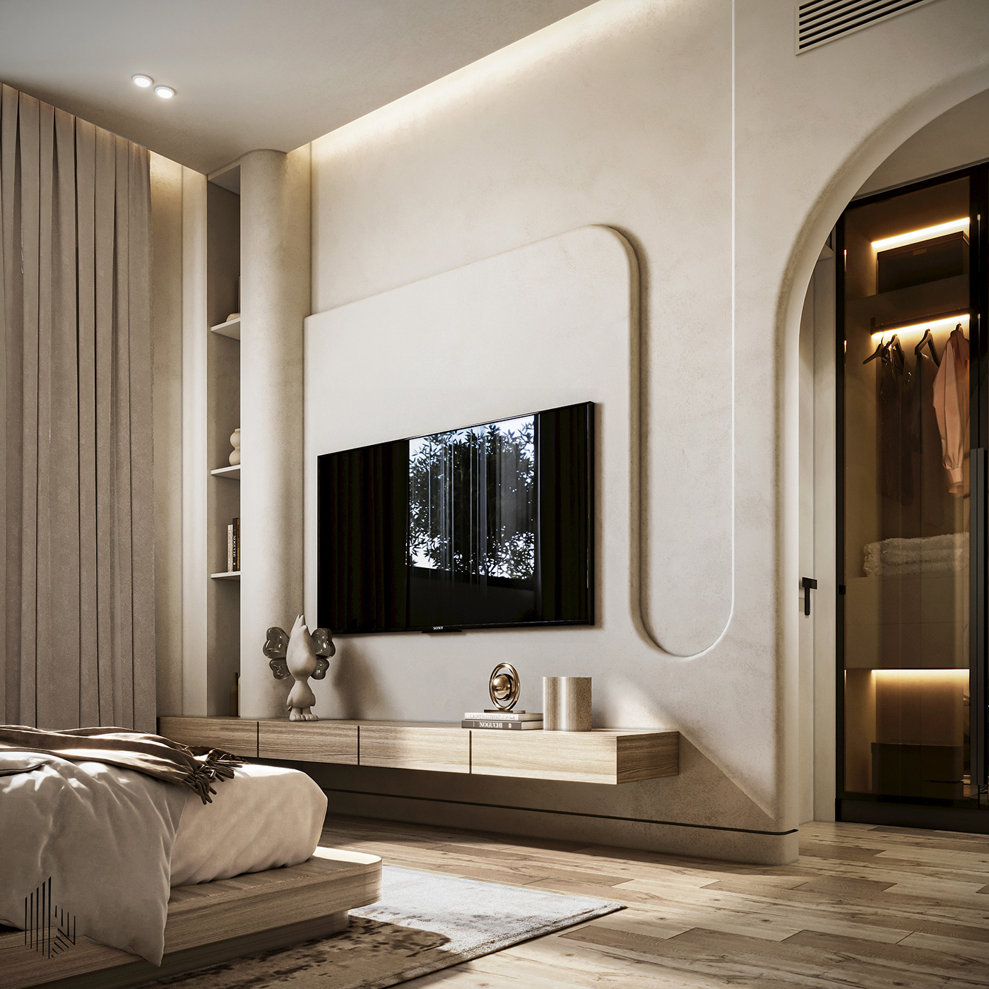 3ds max modern interior design  bedroom design bedroom minimal Interior visualization corona