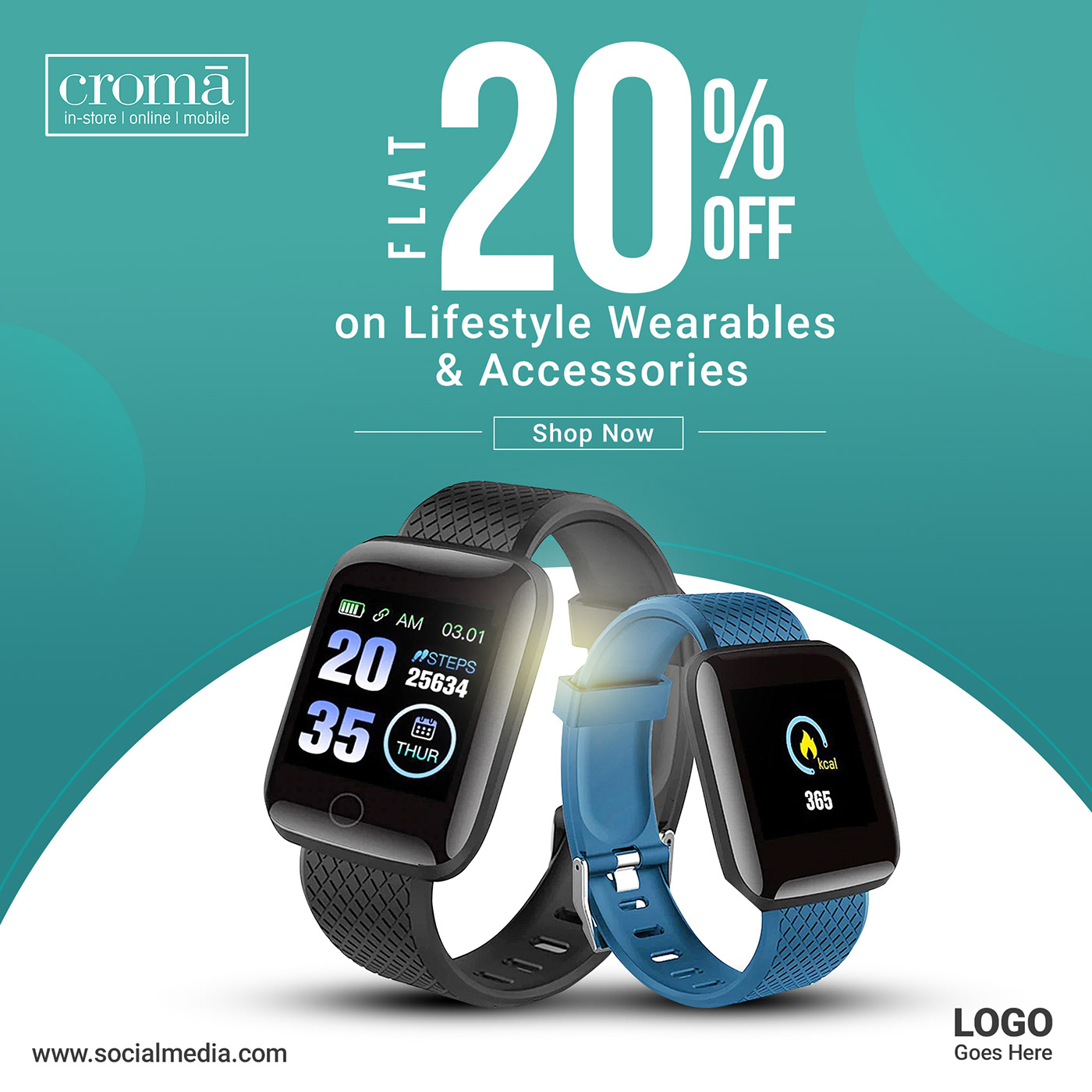 20% Off accessories creative croma discount offer offer unique design watch post Wearable