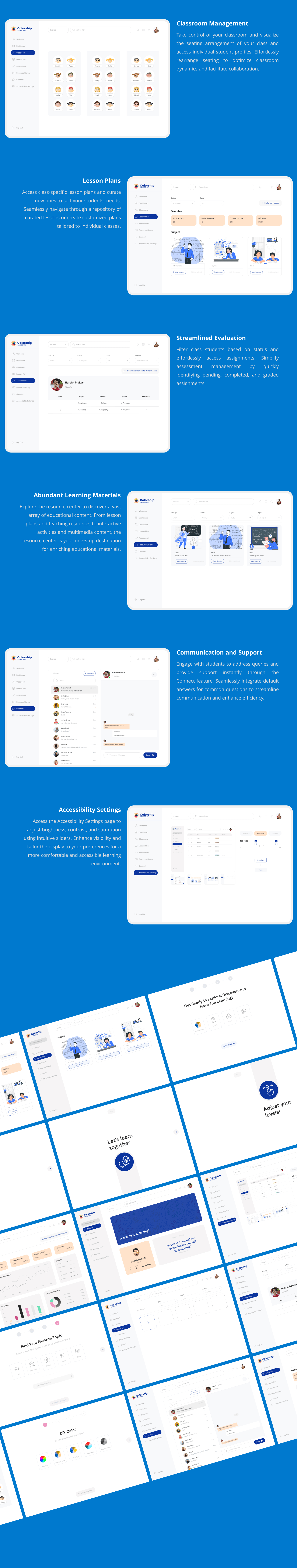 Website Education user interface color design Interface dashboard UI/UX user experience Figma