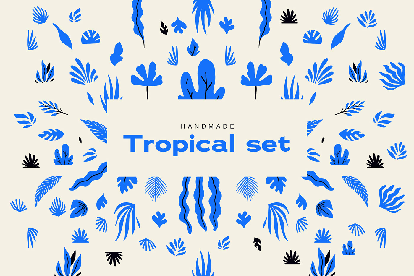 pattern Icon set package creative market Nature Tropical jungle graphic
