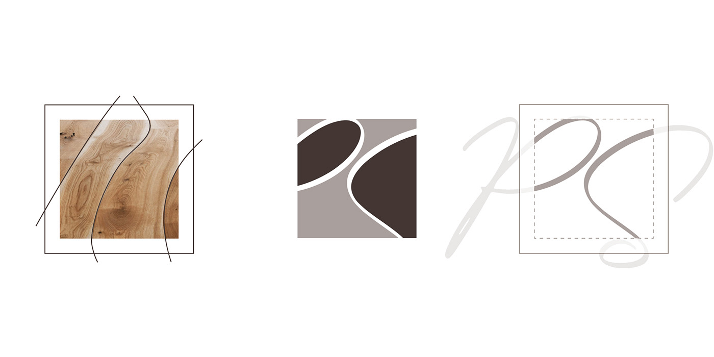 logo branding  parquet flooring parketsense boutique identity rebranding wood curves