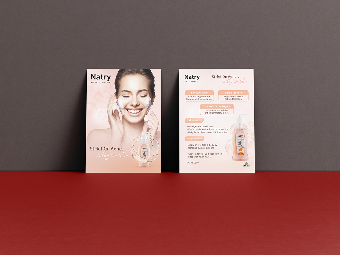 cleanser skincare beauty flyer Advertising  Flyer Design acne skin care cleanser flyer natry