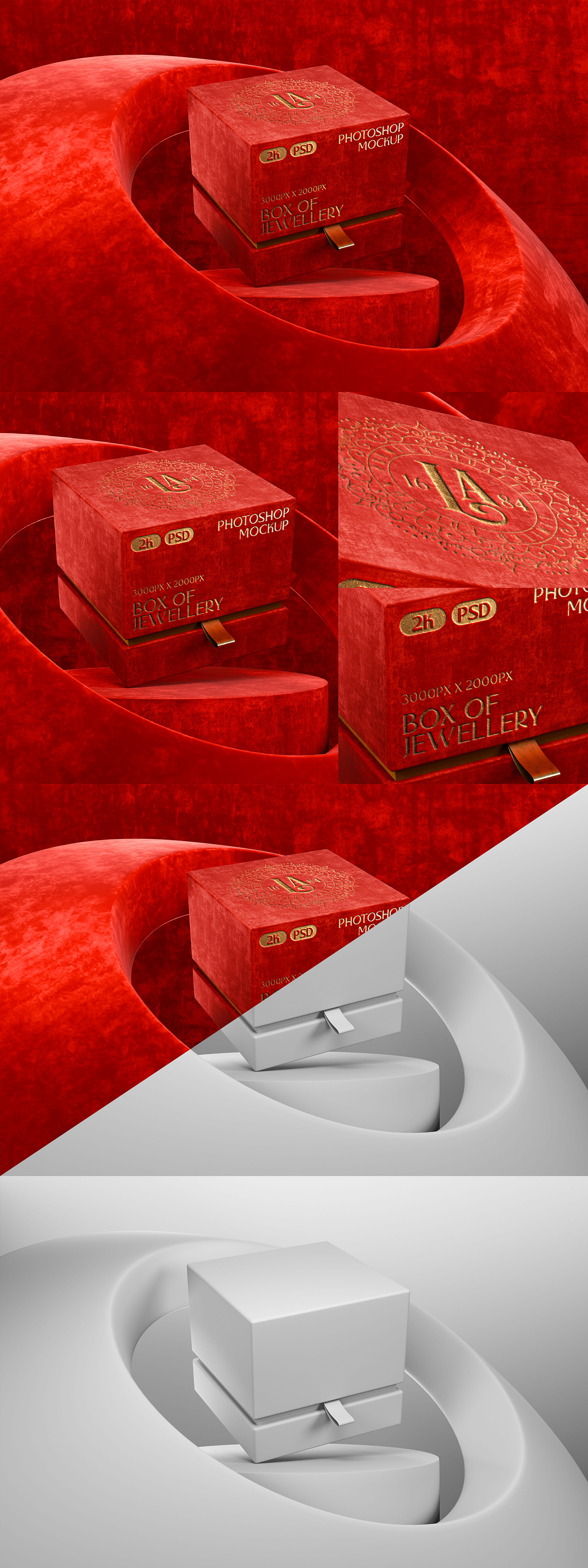 box jewelry Jewellery ring gold luxury elegant logo Mockup packaging design