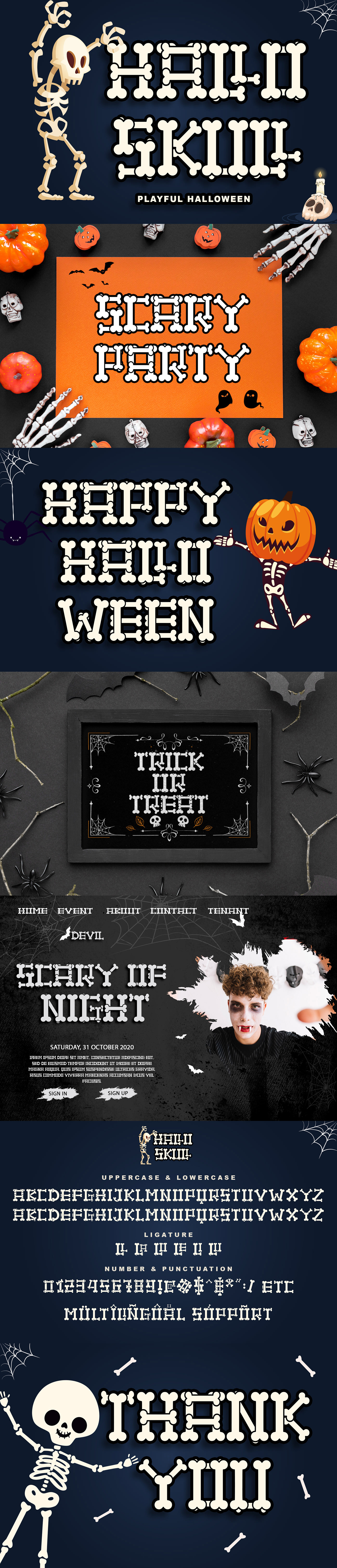 It is a fun, friendly and spooky font which will help you add your creative halloween-themed ideas.
