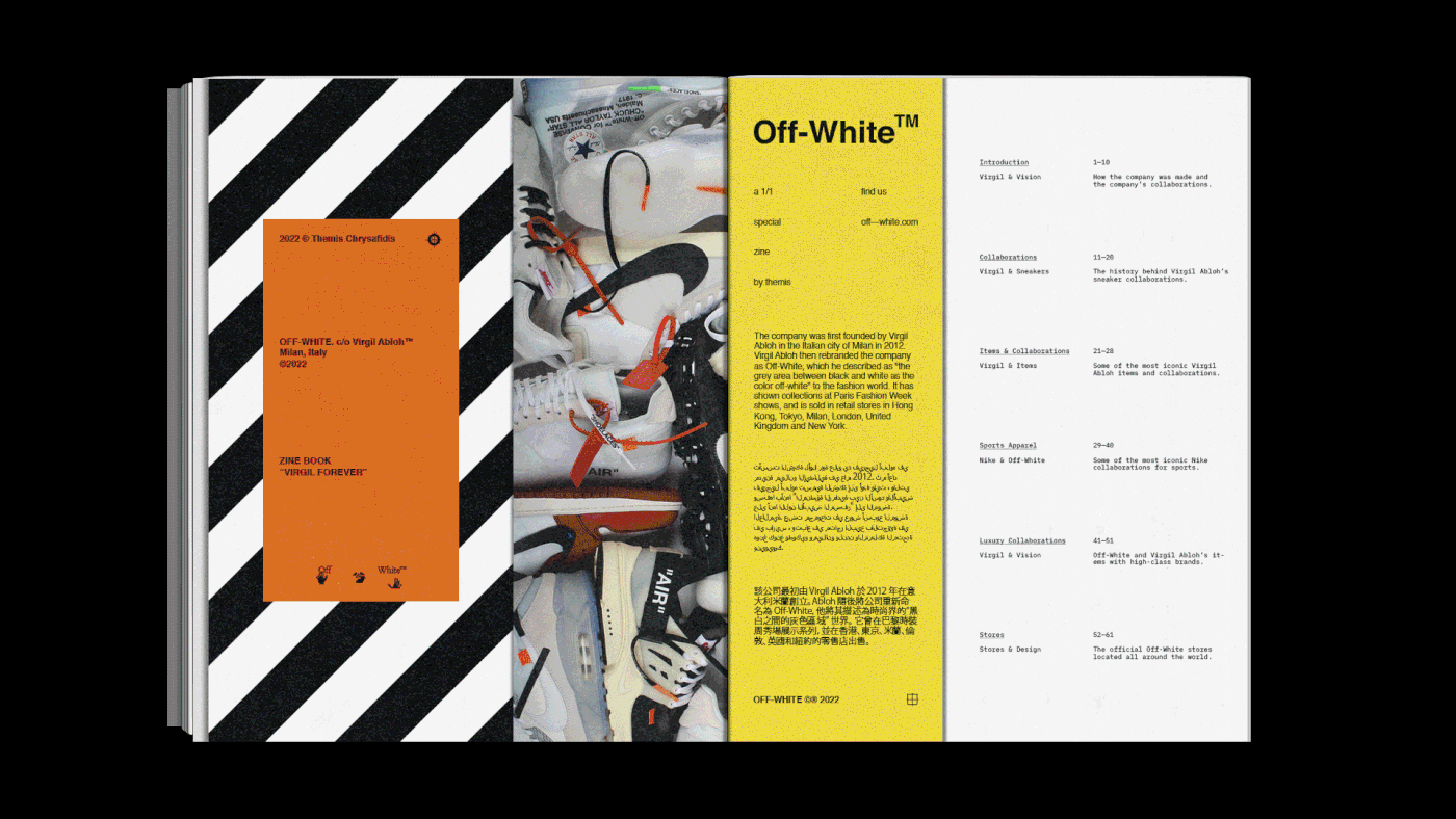 branding  cover design editorial Layout magazine off white print streetwear typography   virgil abloh
