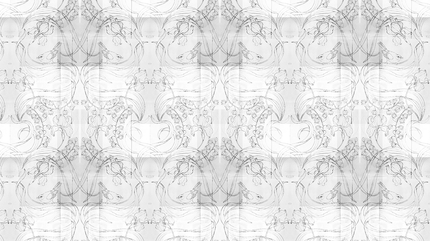 Hand drawn sketch of a seamless pattern design.
