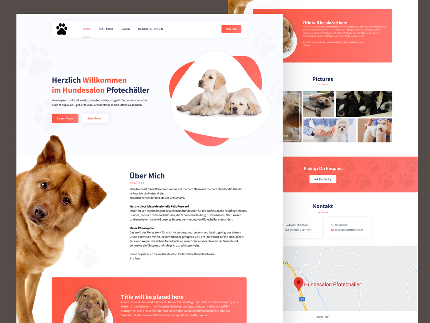 Website Design petshop petcare pet website pet landing page landing page web page UI/UX Figma