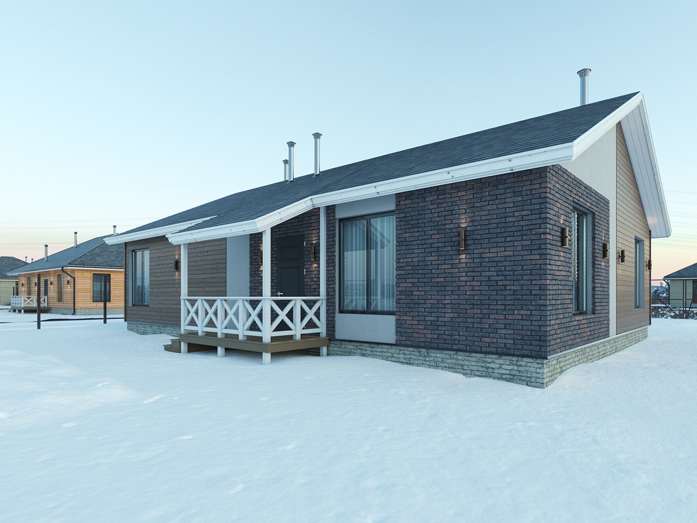 3d визуализация  3d графика 3ds max corona Render visualization wooden house визуализация Деревянный дом экстерьерная визуализация