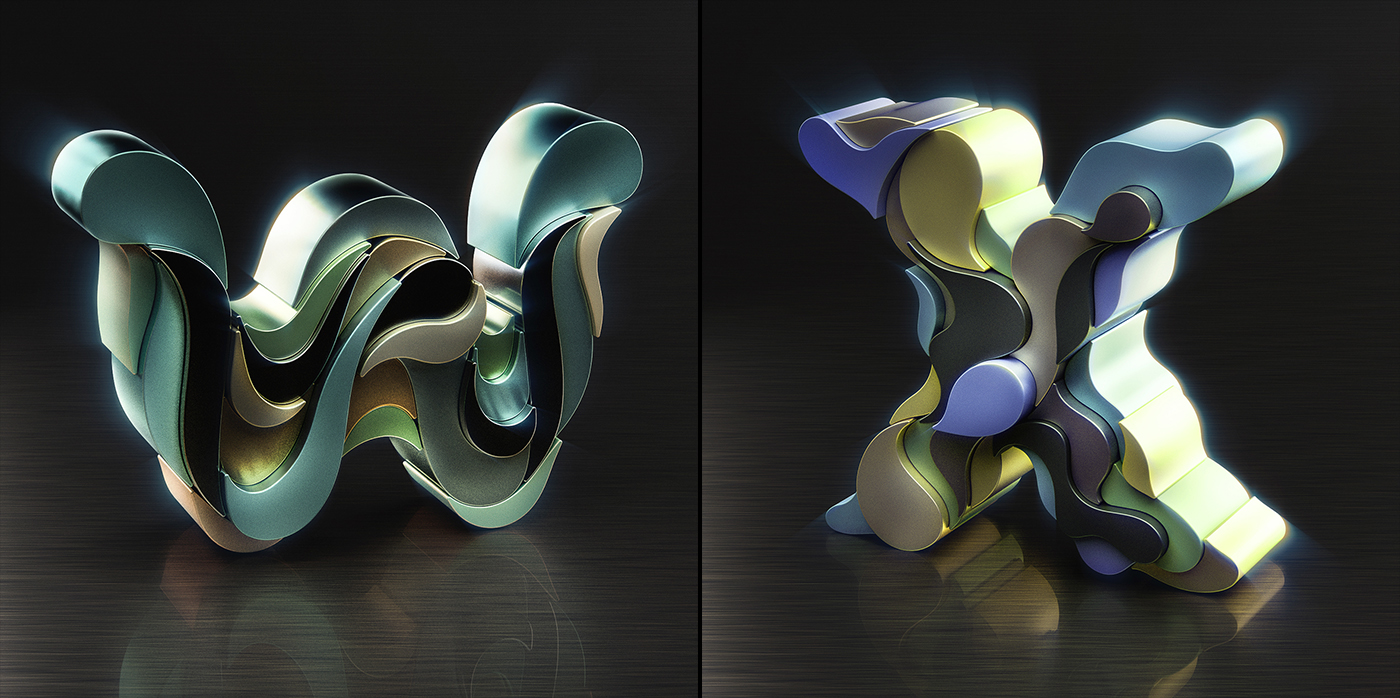 surreal abstract alphabet letters lettering 3D 36daysoftype wacom design inspiration