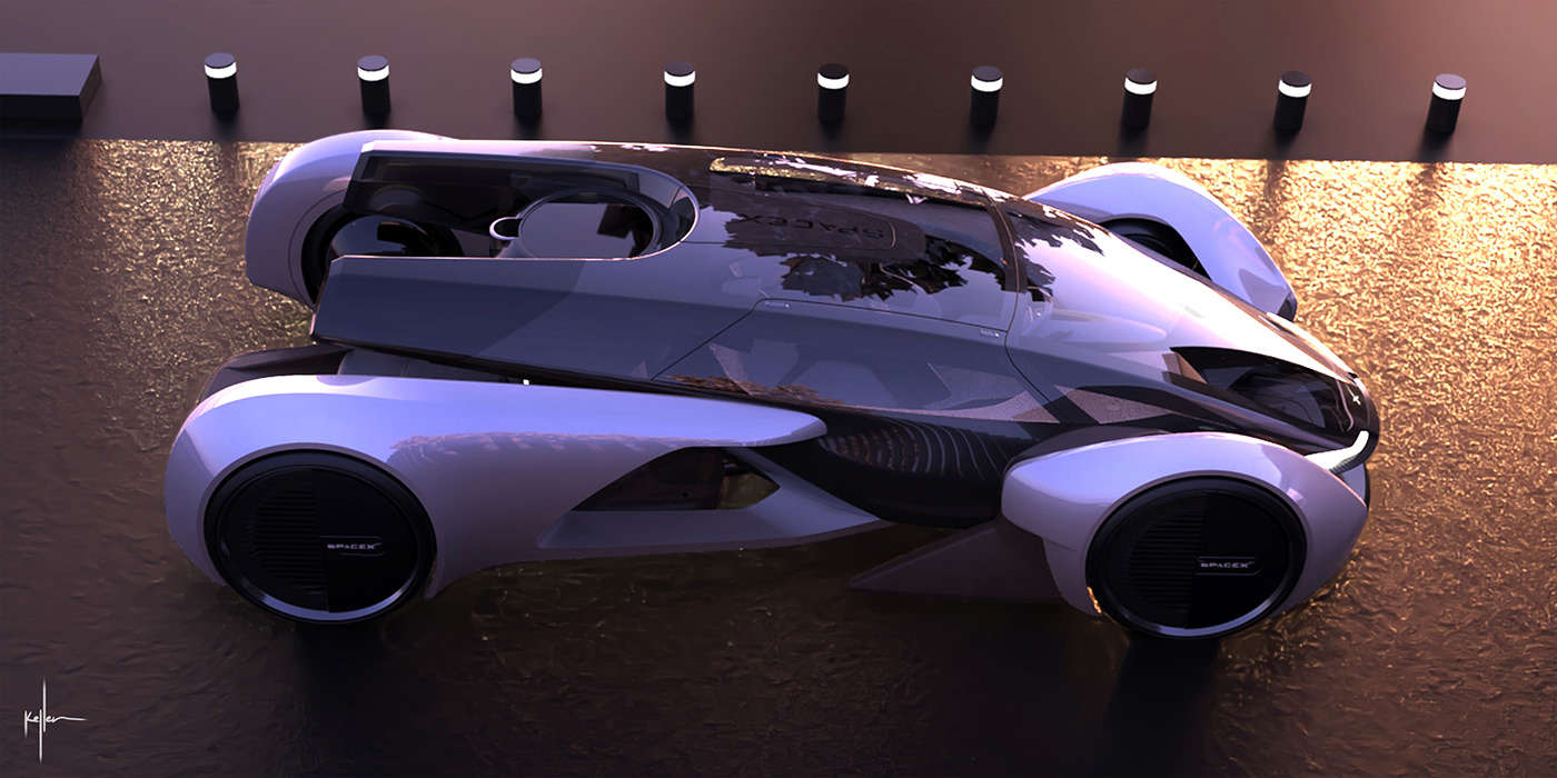 3d modeling Automotive design car desgin Electric Car keyshot photoshop sketching spacex supercar Transportation Design