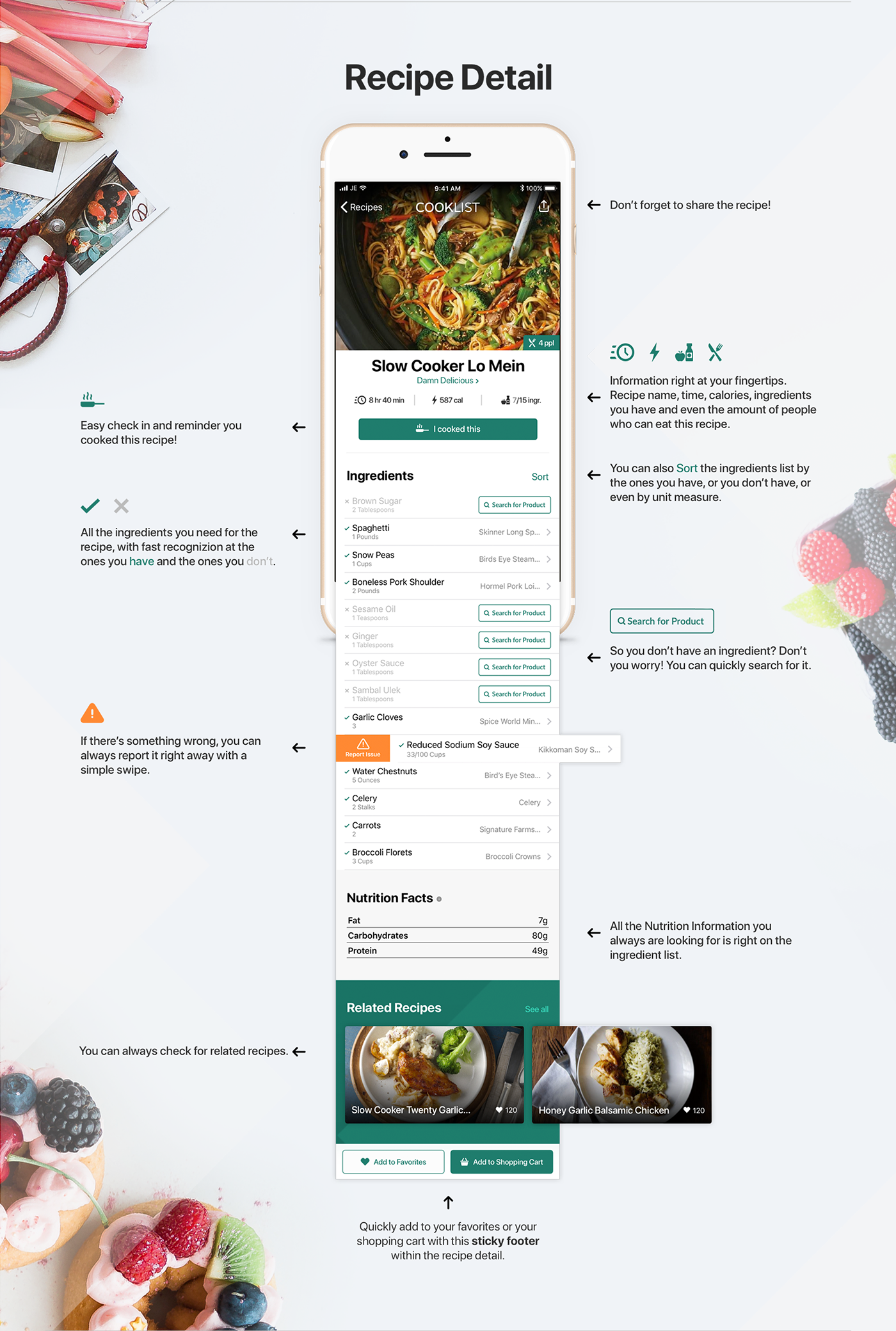 UI ux iOS App Food  cooklist user experience app design app ios Native