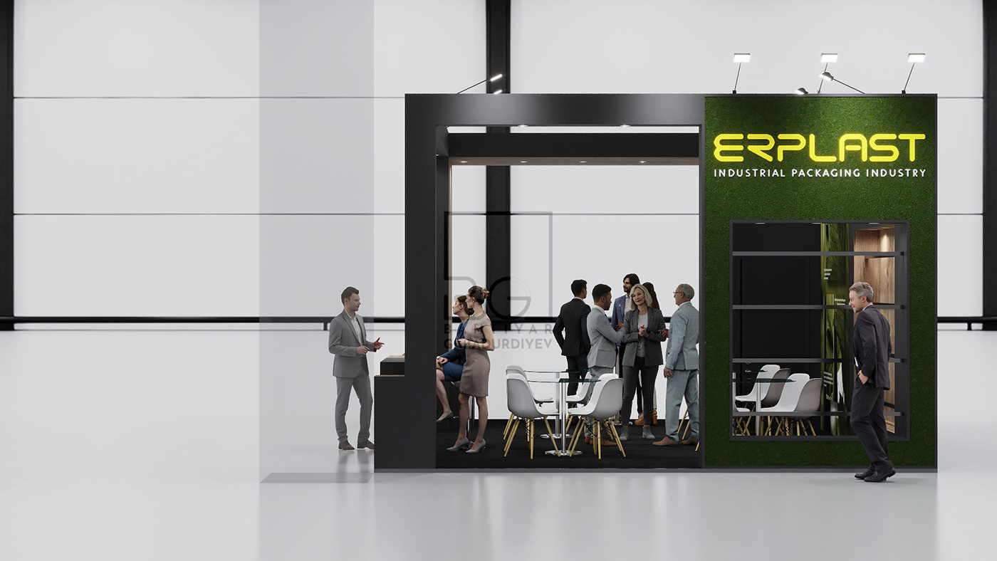 Exhibition  Stand booth 3D architecture Render visualization modern 3ds max corona