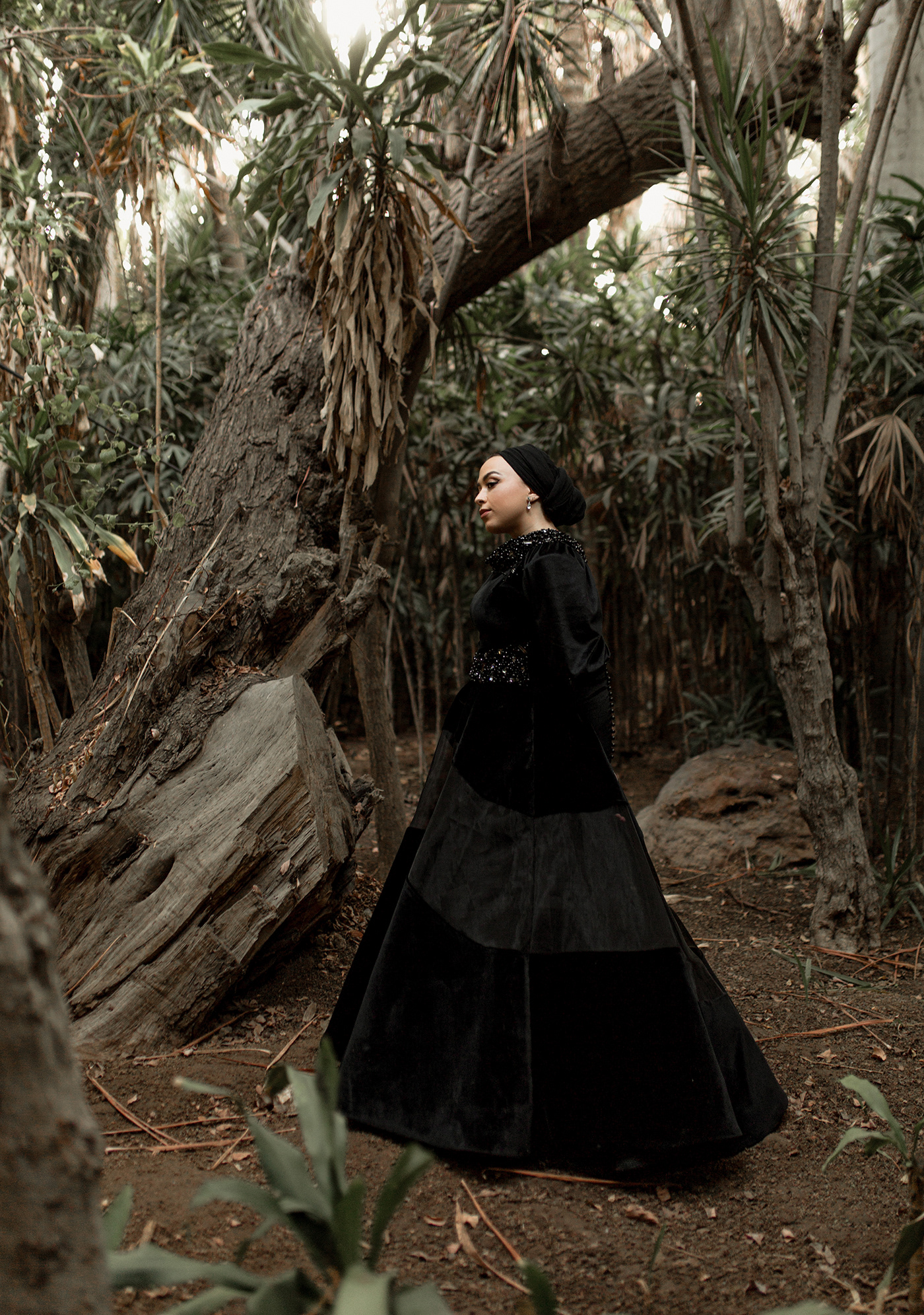 black black and white blogger dress fantas forest Tree 