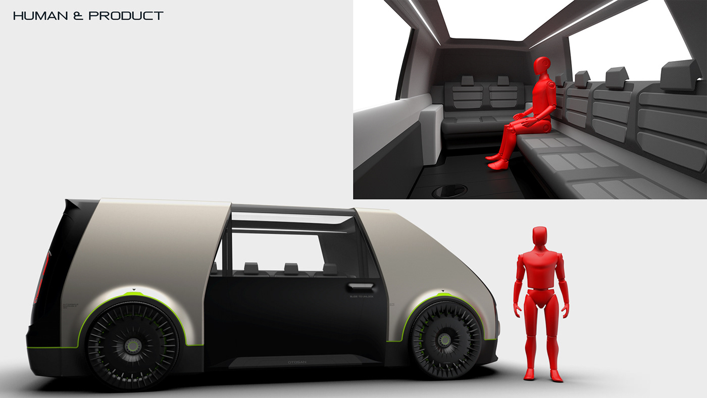 Otosan Van shareable Autonomous bus future concept car transportation electric