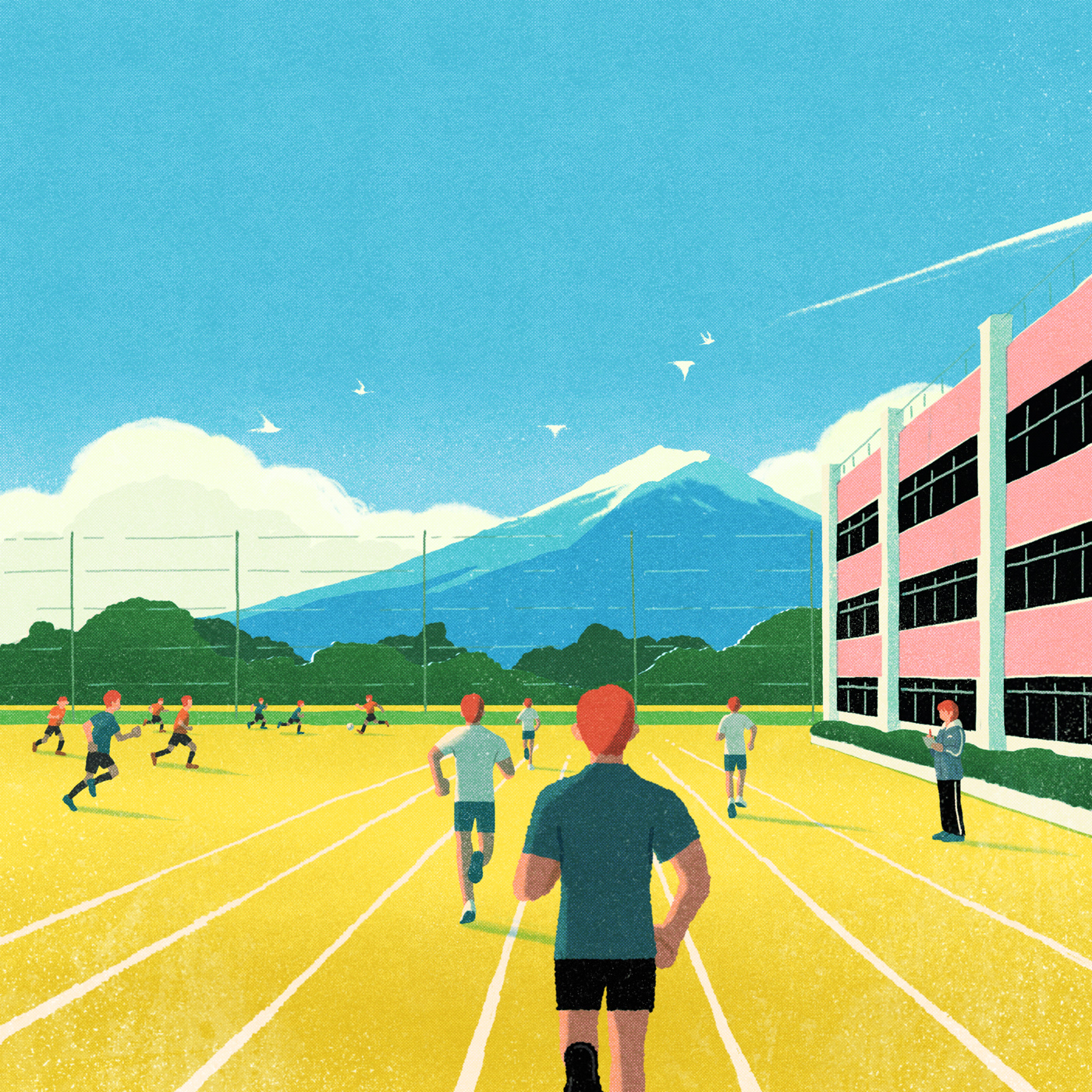 SKY school student Nature Landscape soccer athlete sports japan mountains