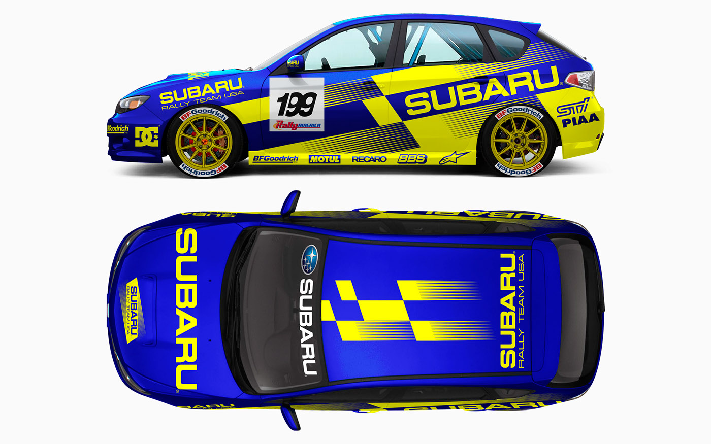 Subaru rally Livery 3D visualization