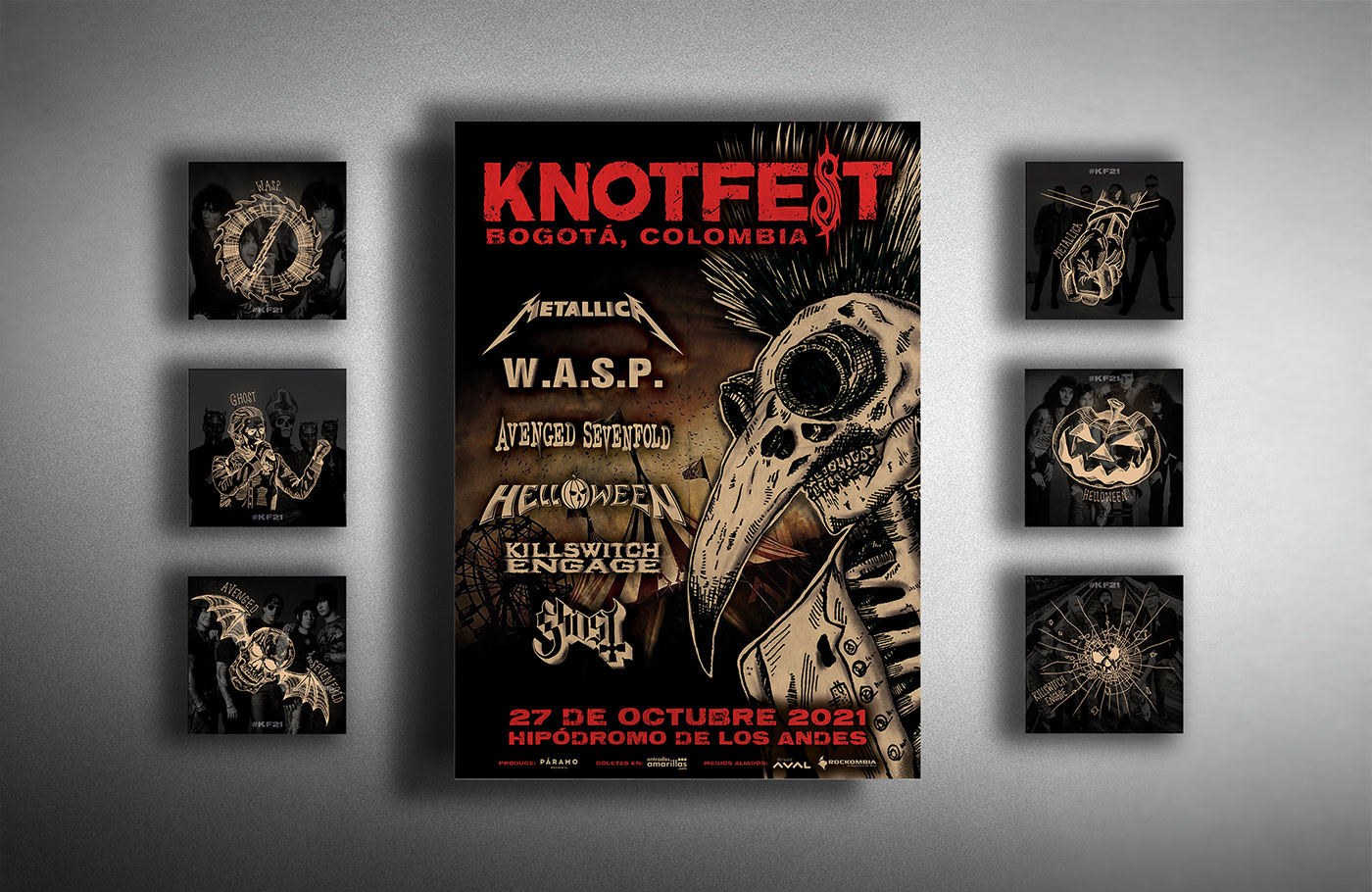 AR augmented reality ILLUSTRATION  interaction Knotfest metal Metallica Music Festival poster rock