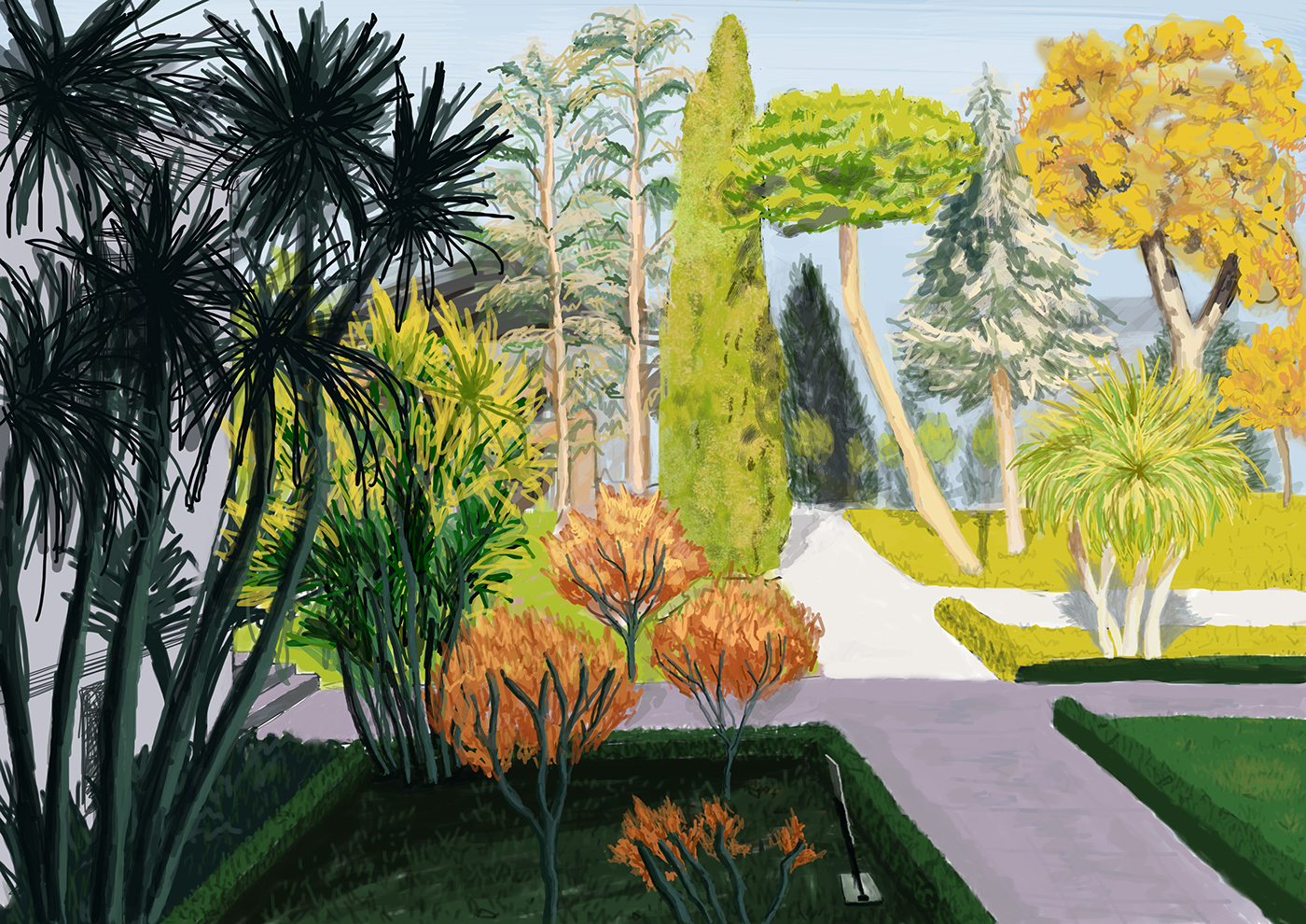 garden Landscape digitalart Digital Drawing Tree  topkapı palace istanbul art green Nature