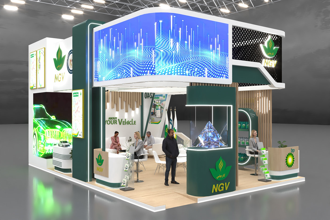 Advertising  Stand Exhibition  Event booth egyps expo Exhibition Design  2024design Car Gas