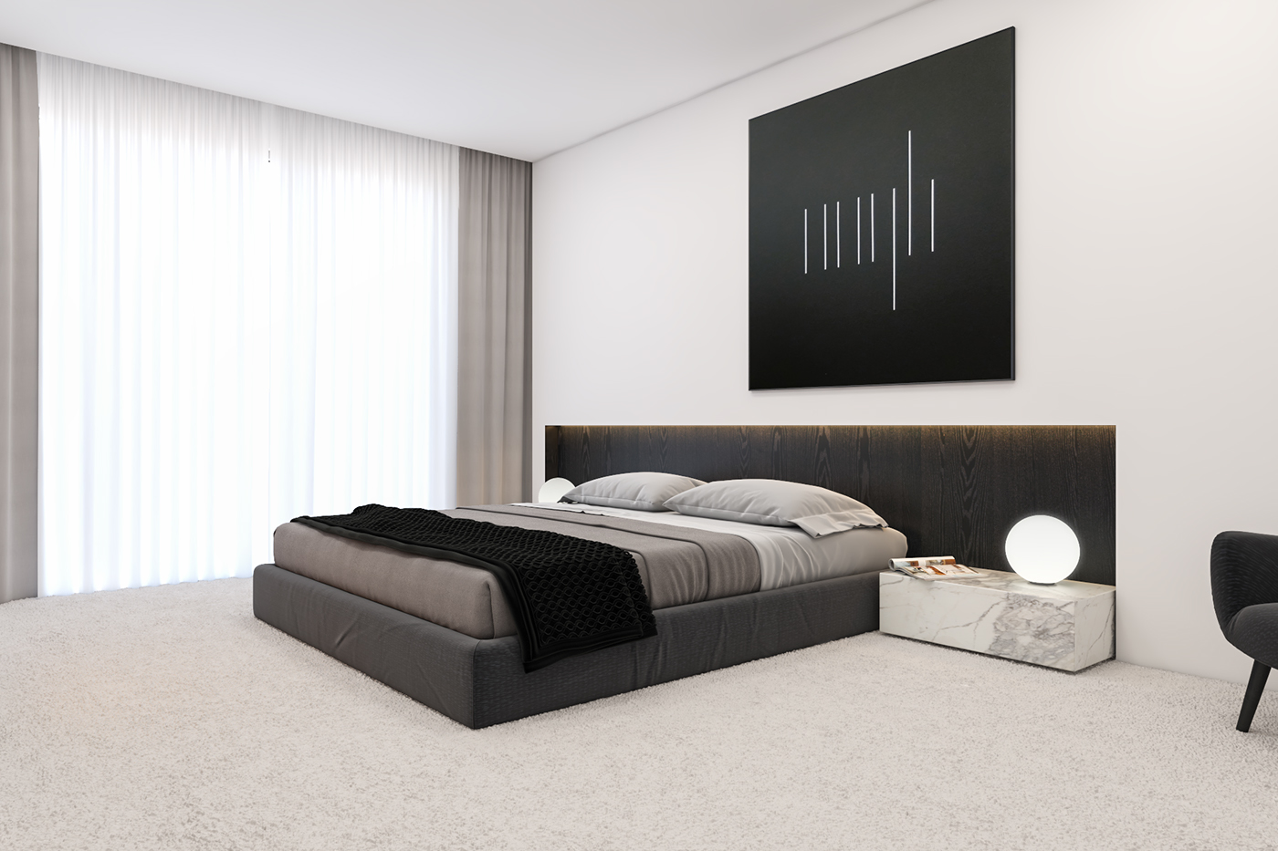 concept design Interior White black minimal apartment home interiordesign architecture
