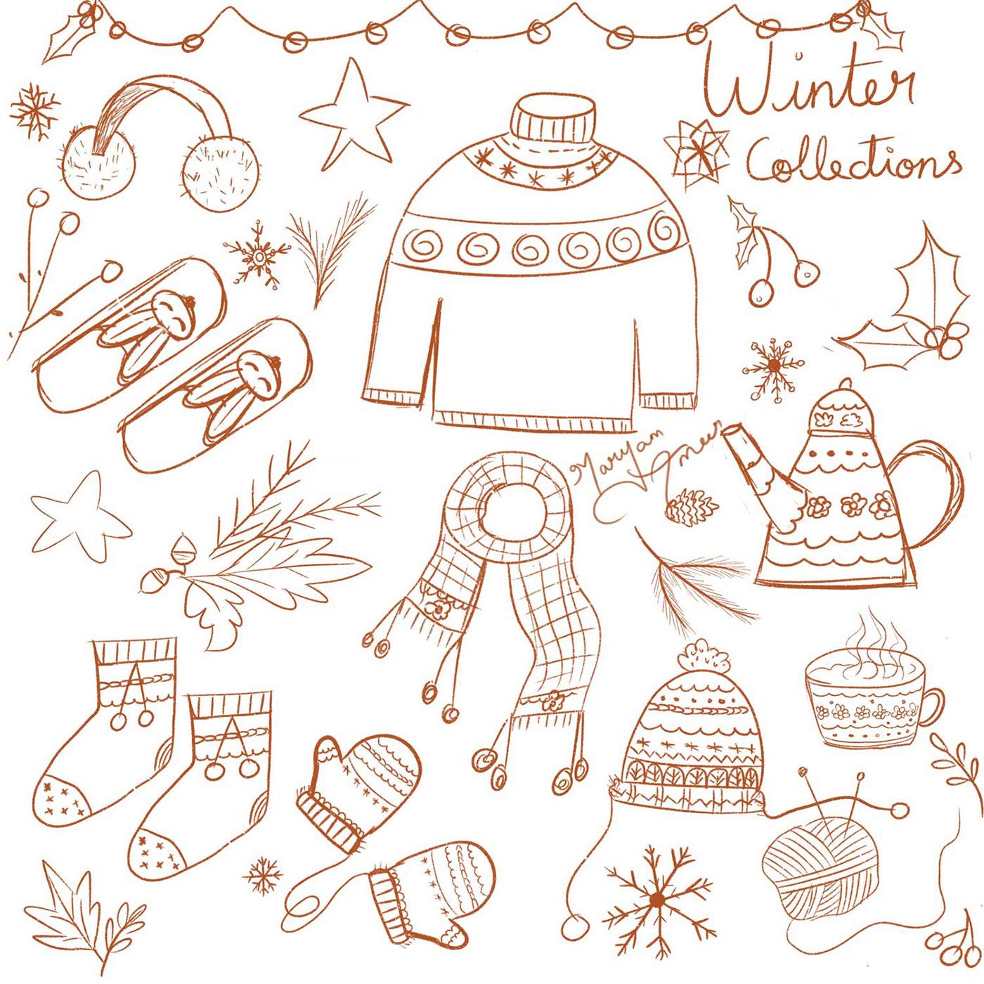 illustrations digital illustration winter children illustration