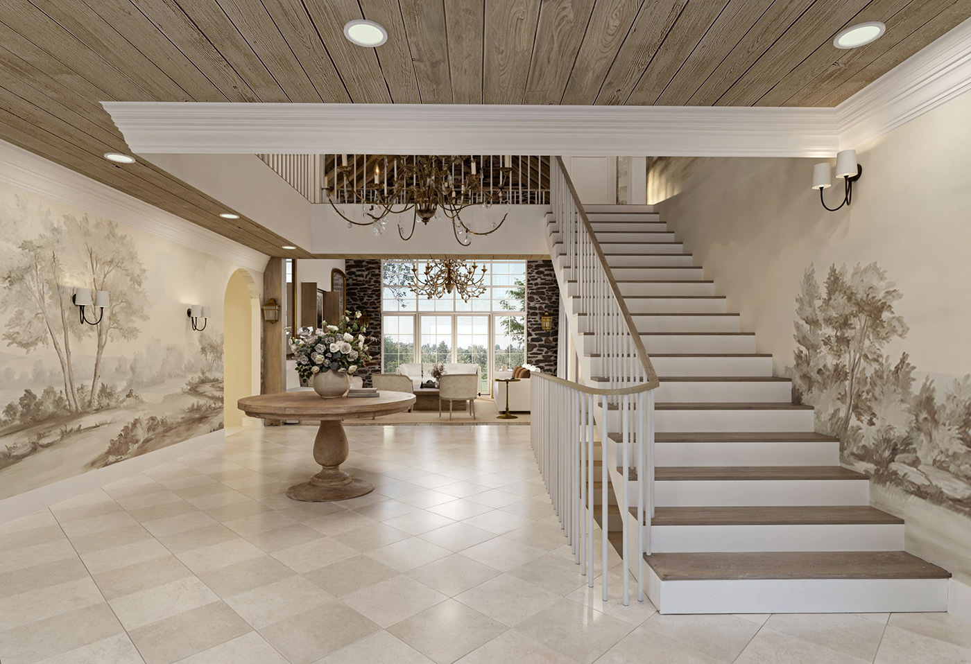 home house Render visualization interior design  vray SketchUP design entryway living room