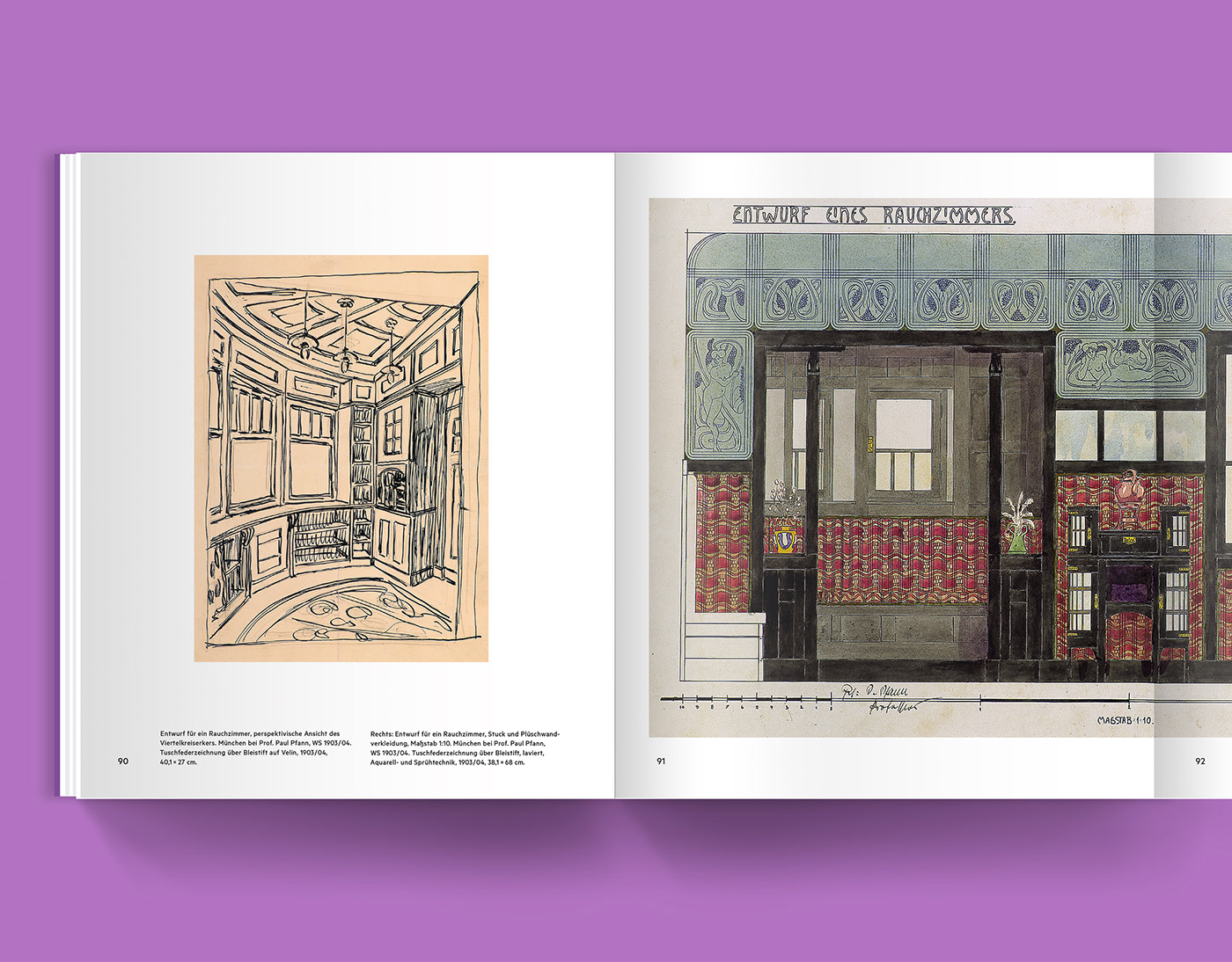 architecture artnouveau book Bookdesign booklayout grid Layout Ligatures purple typography  