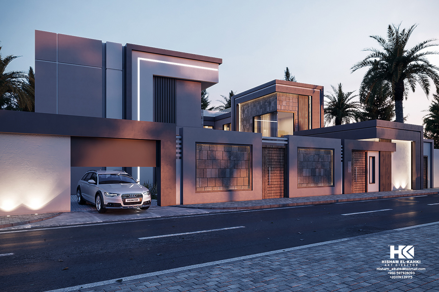 architecture design exterior Landscape modern Villa تصميم فيلا Saudi Arabia واجهة