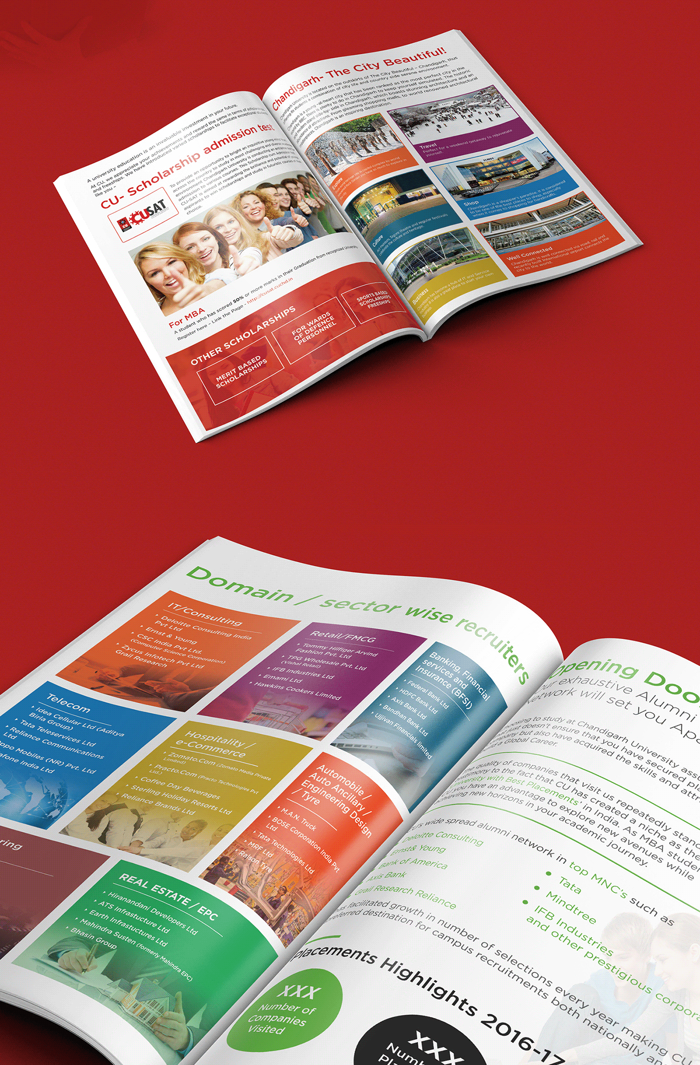 Advertising  brandidentity brochure catalog chandigarhuniversity Logo Design magazine nishadroch Packaging print design 