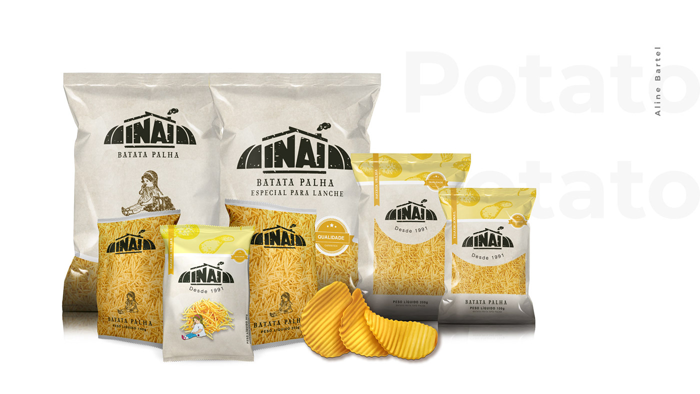packing branding  potato potato chips chips Food  rustic organic logo New brand
