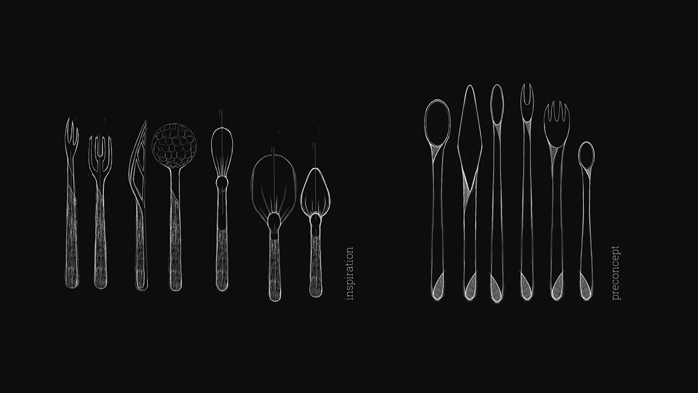 cutlery design kitchen gastronomy knife spoon fork