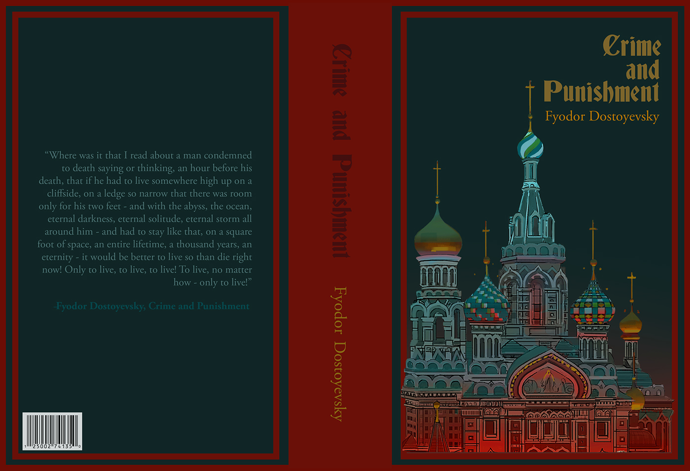 Crime and Punishment Fyodor Dostoyevsky book cover graphic design  ILLUSTRATION 