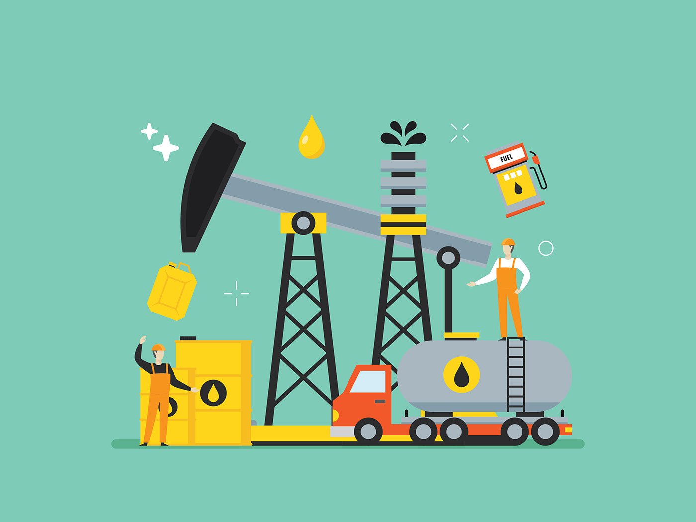 oil Mining fuel Gas petrol earth oil mining  Oil Company ILLUSTRATION  illustration art
