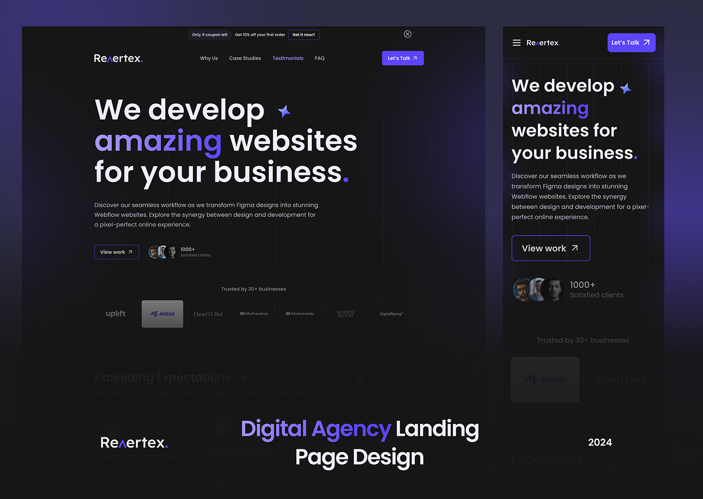 digital agency Website ui design Web Design  design фигма landing page protifolo