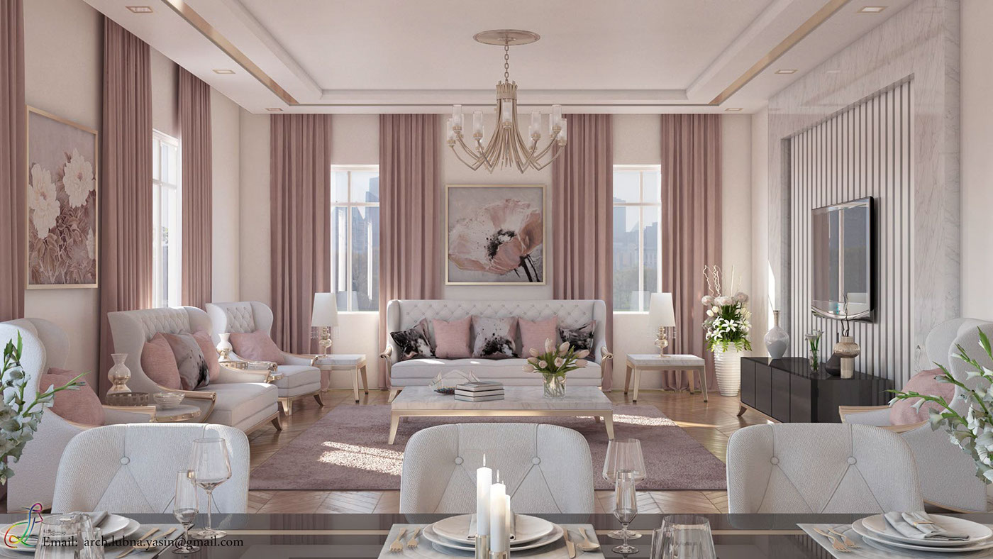Interior luxury living room modern