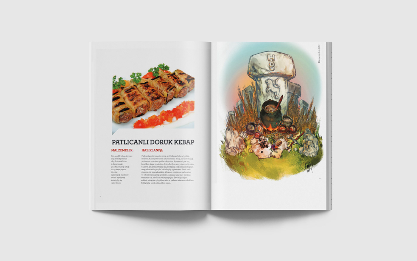 Culinary cover ILLUSTRATION  Ancient cuisine print magazine traditional Food  ASIA MINOR