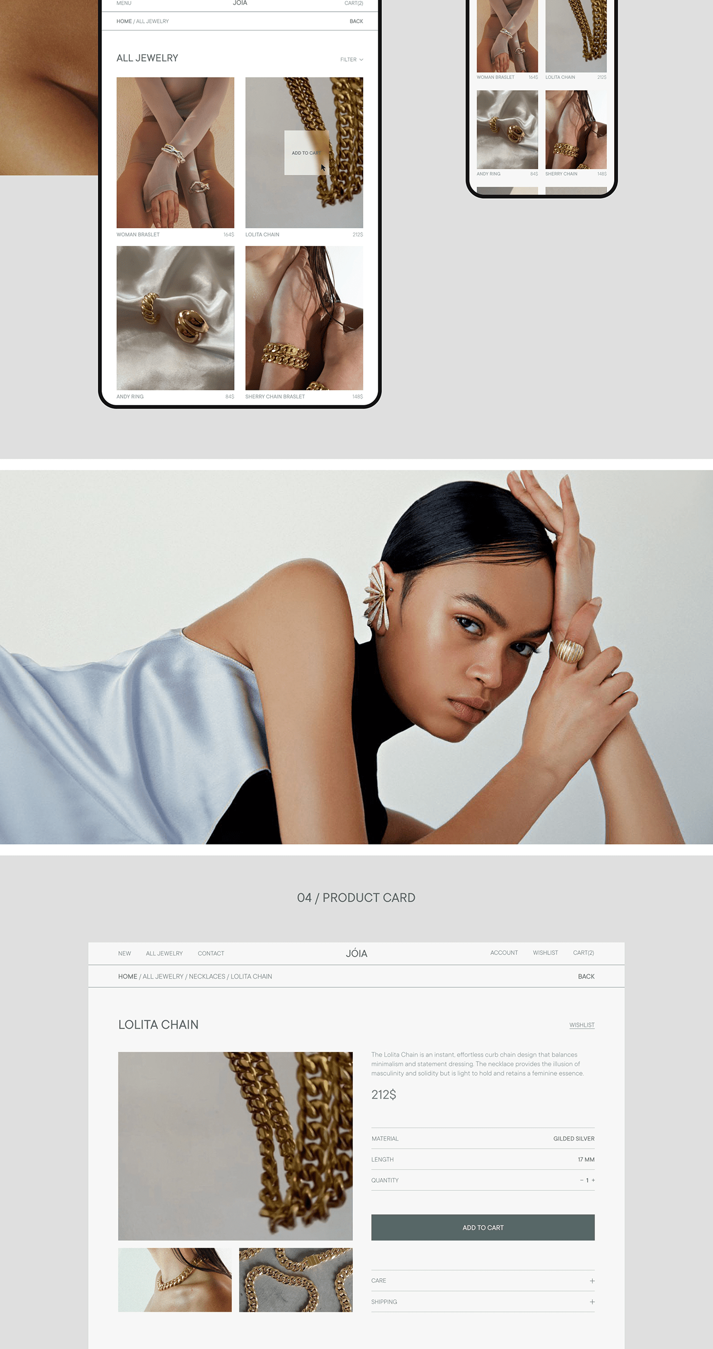 e-commerce Fashion  Jewellery jewelry online UI ux Webdesign Website