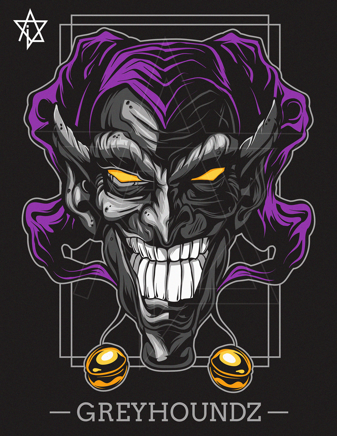 evil clown vector ILLUSTRATION  metal band t-shirt apparel