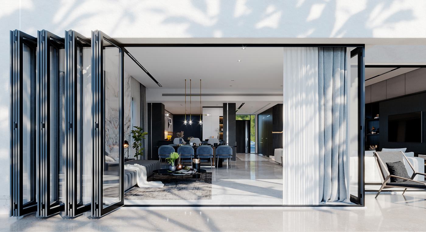 3d max adobe architecture contemporary corona renderer exterior Interior Villa visualizations