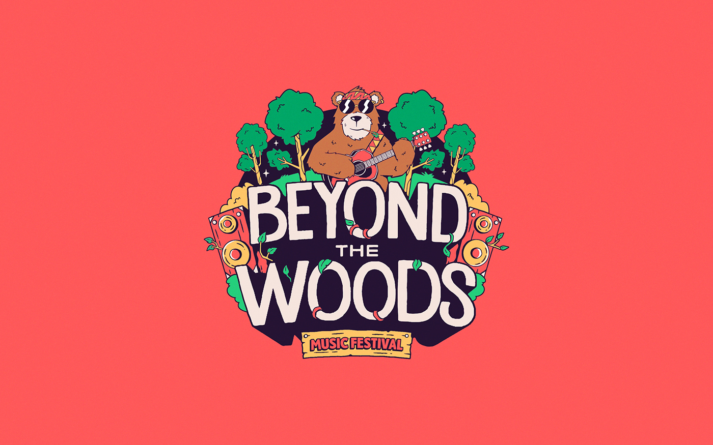 branding  festival ILLUSTRATION  indie music Nature woods