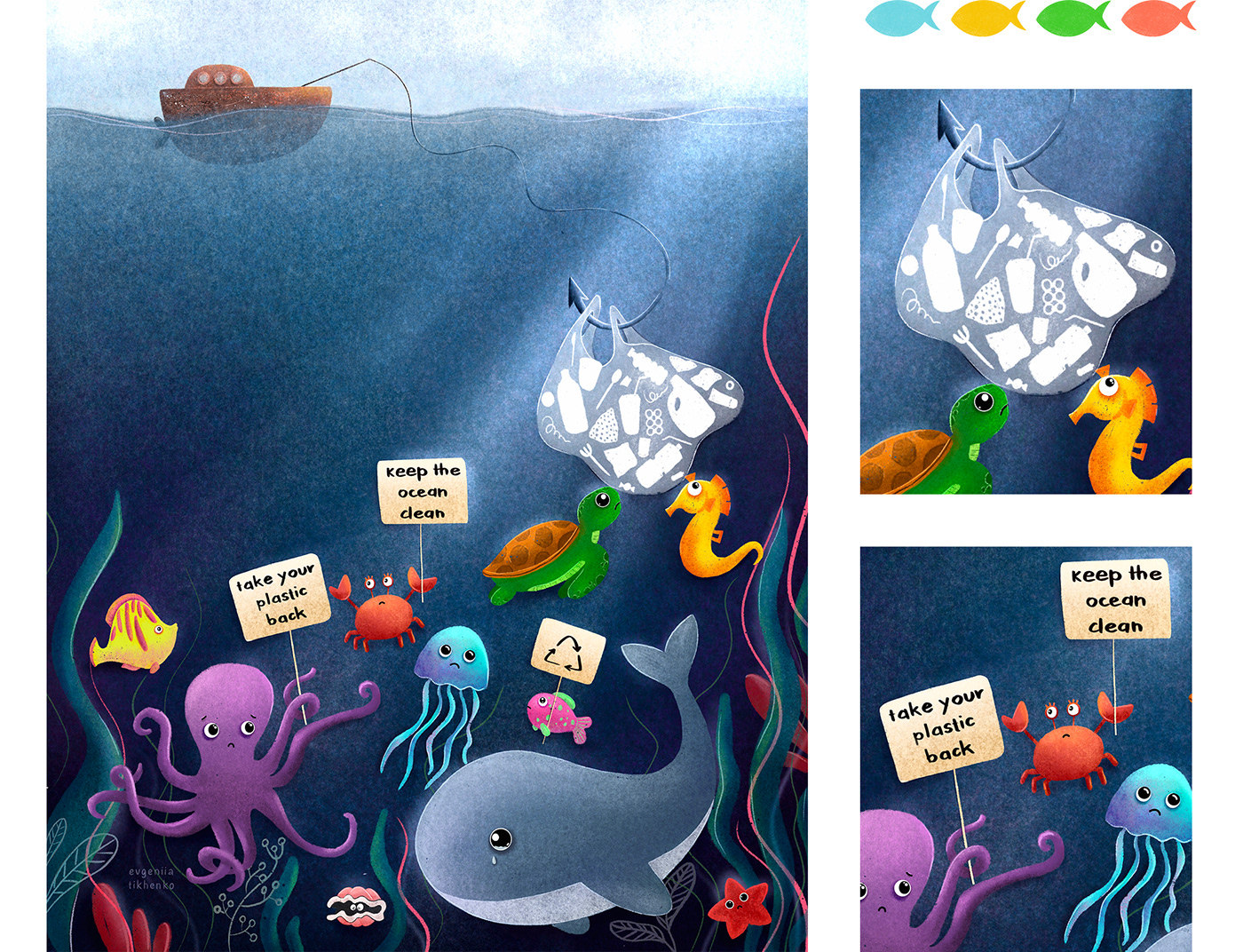 cartoon pollution eco friendly ecological Ecology environment garbage sea water zero waste