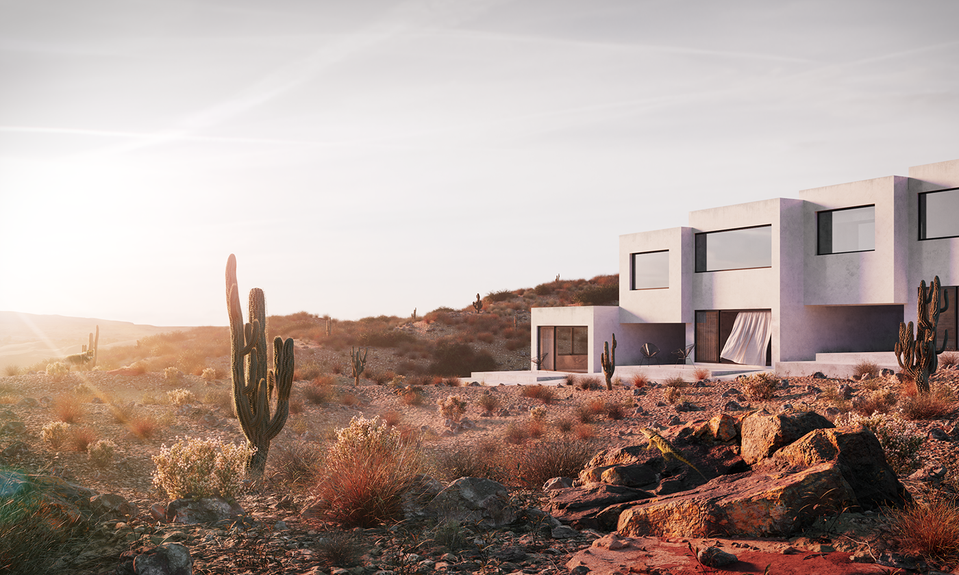 architecture design exterior Render desert coyote Sunrise