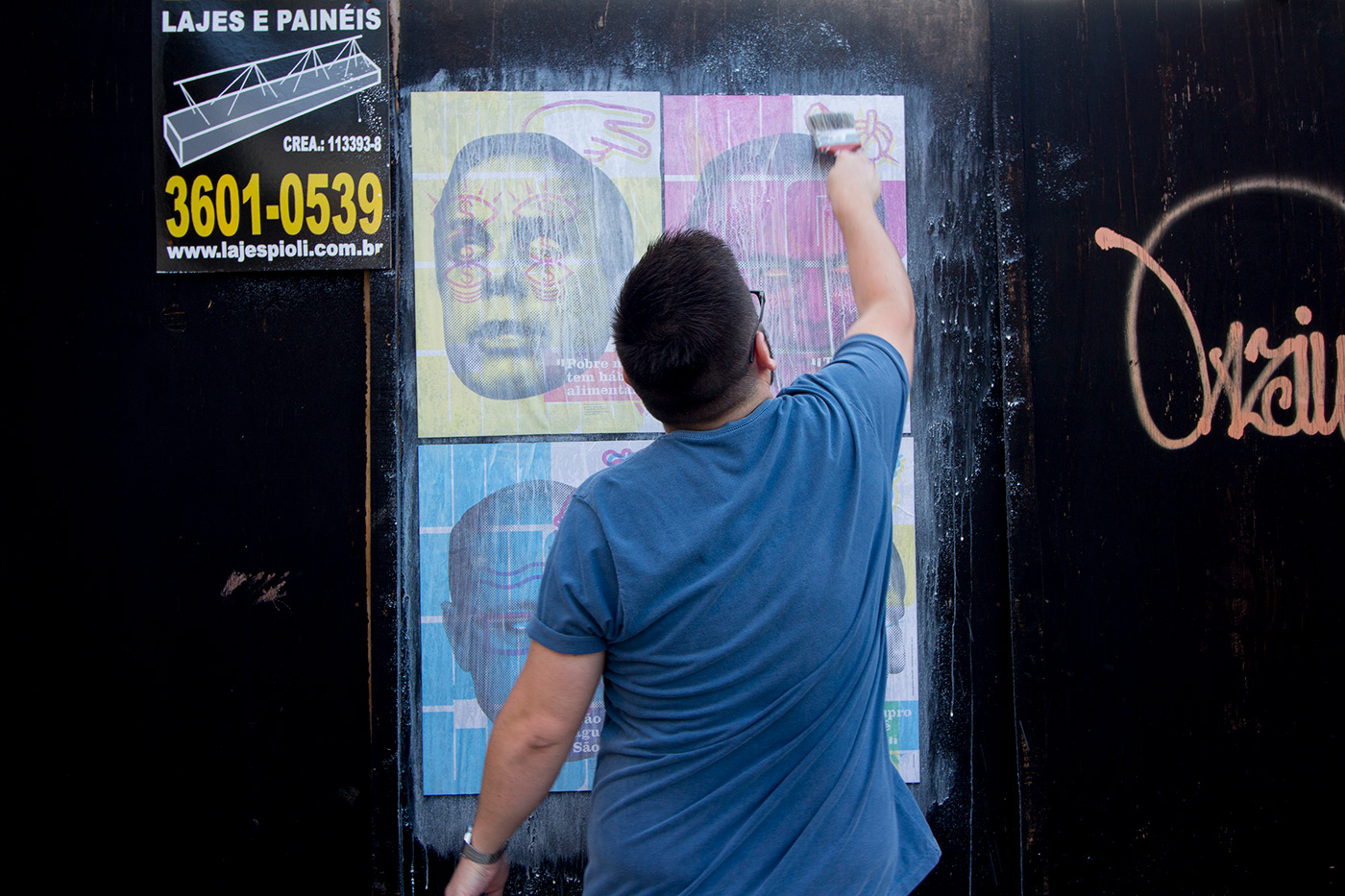 wheatpaste poster cartaz politics Brasil lambelambe Politica Political Art afiche print