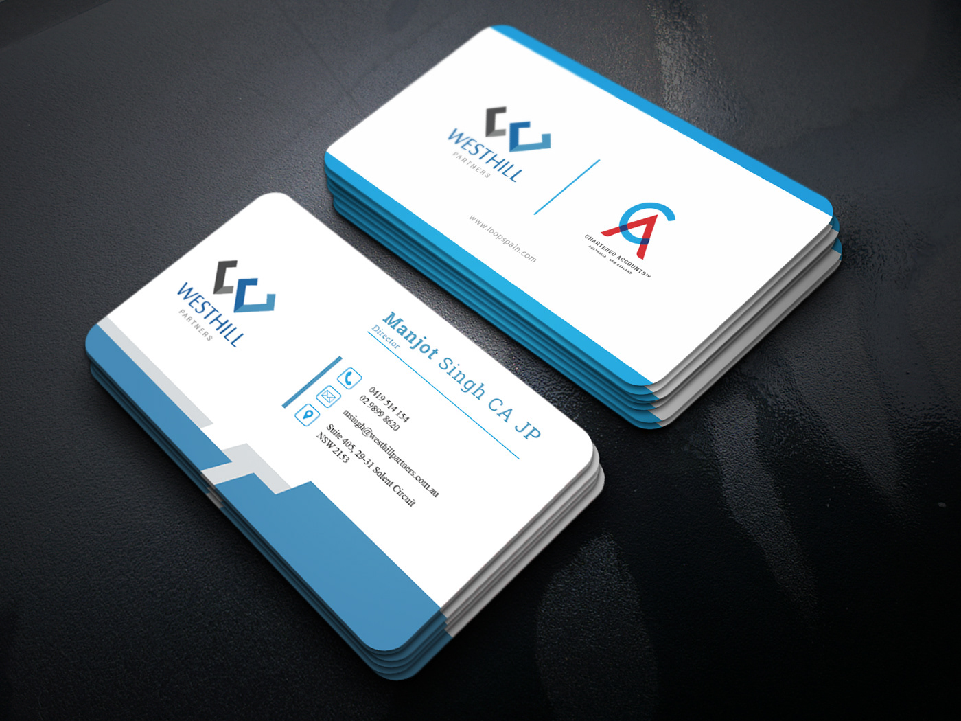 black blue business card clean color colorful colour Colourful  corporate