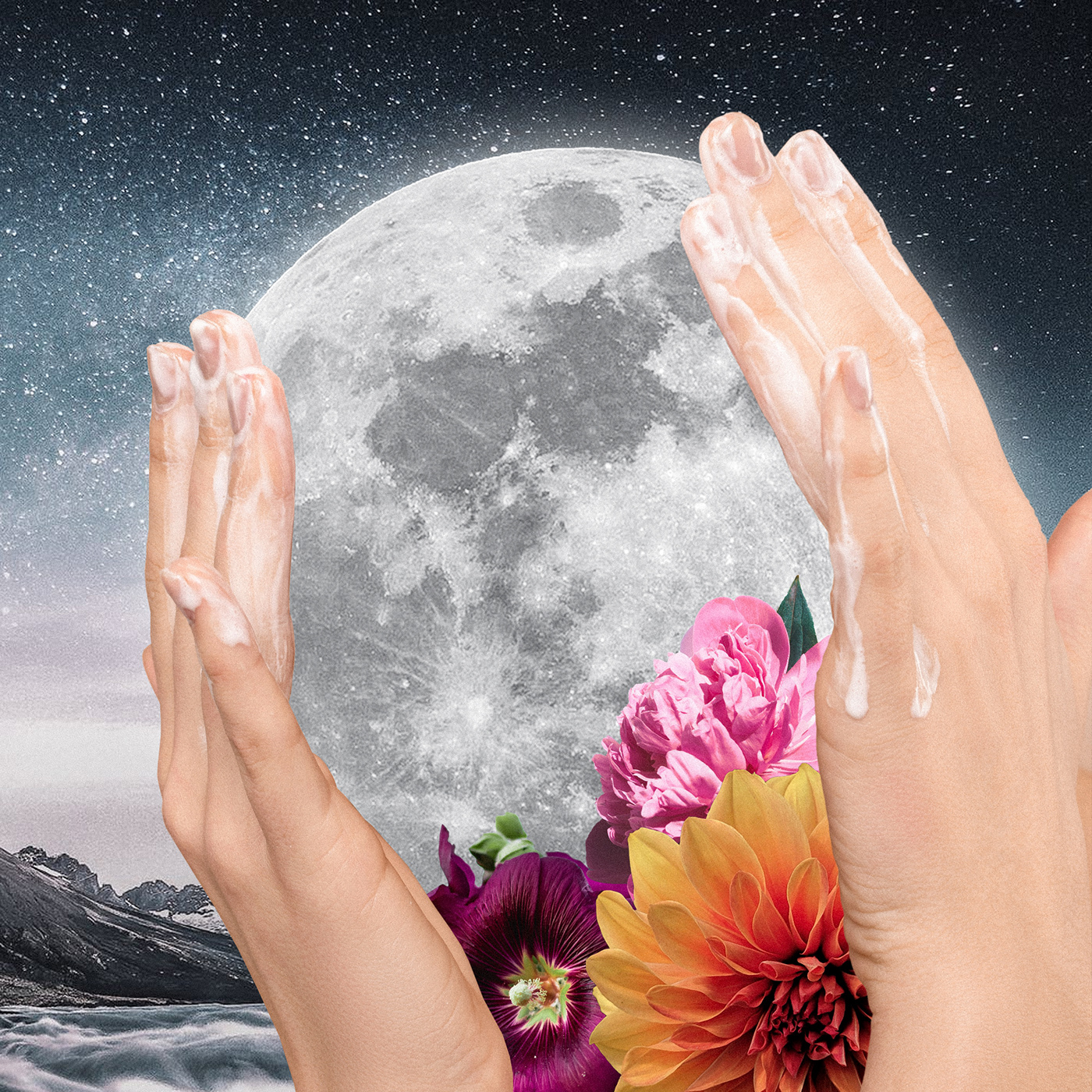 collage collage art design Digital Art  full moon moon moon art Photography  surrealism surrealist