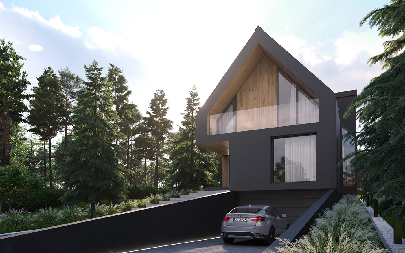 coronarenderer architecture housing Cottage visualization archviz