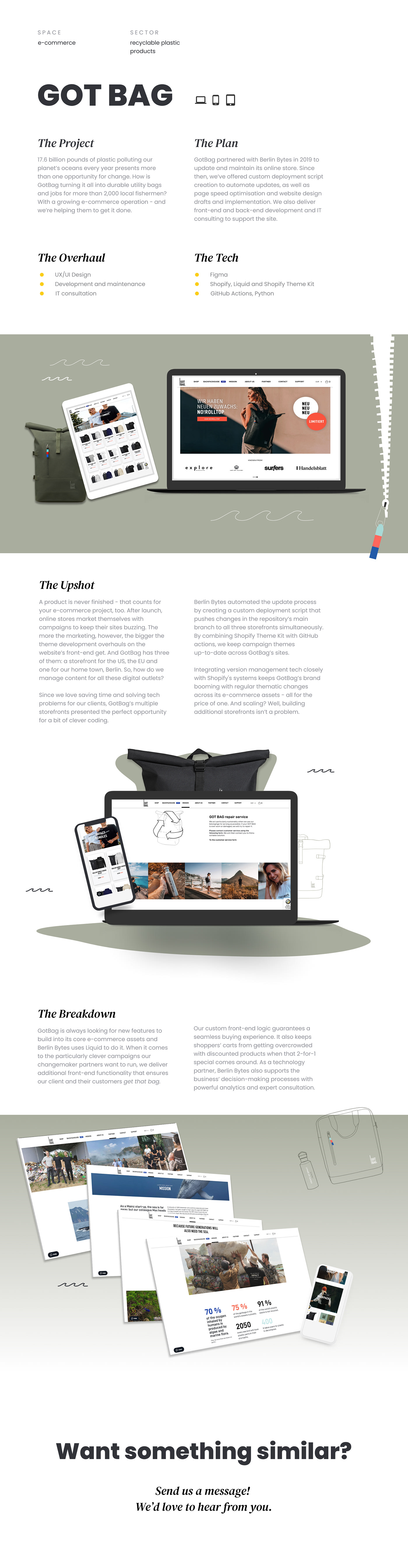 gotbag Webdesign e-commerce recyclable plastic Responsive Shopify Sustainable